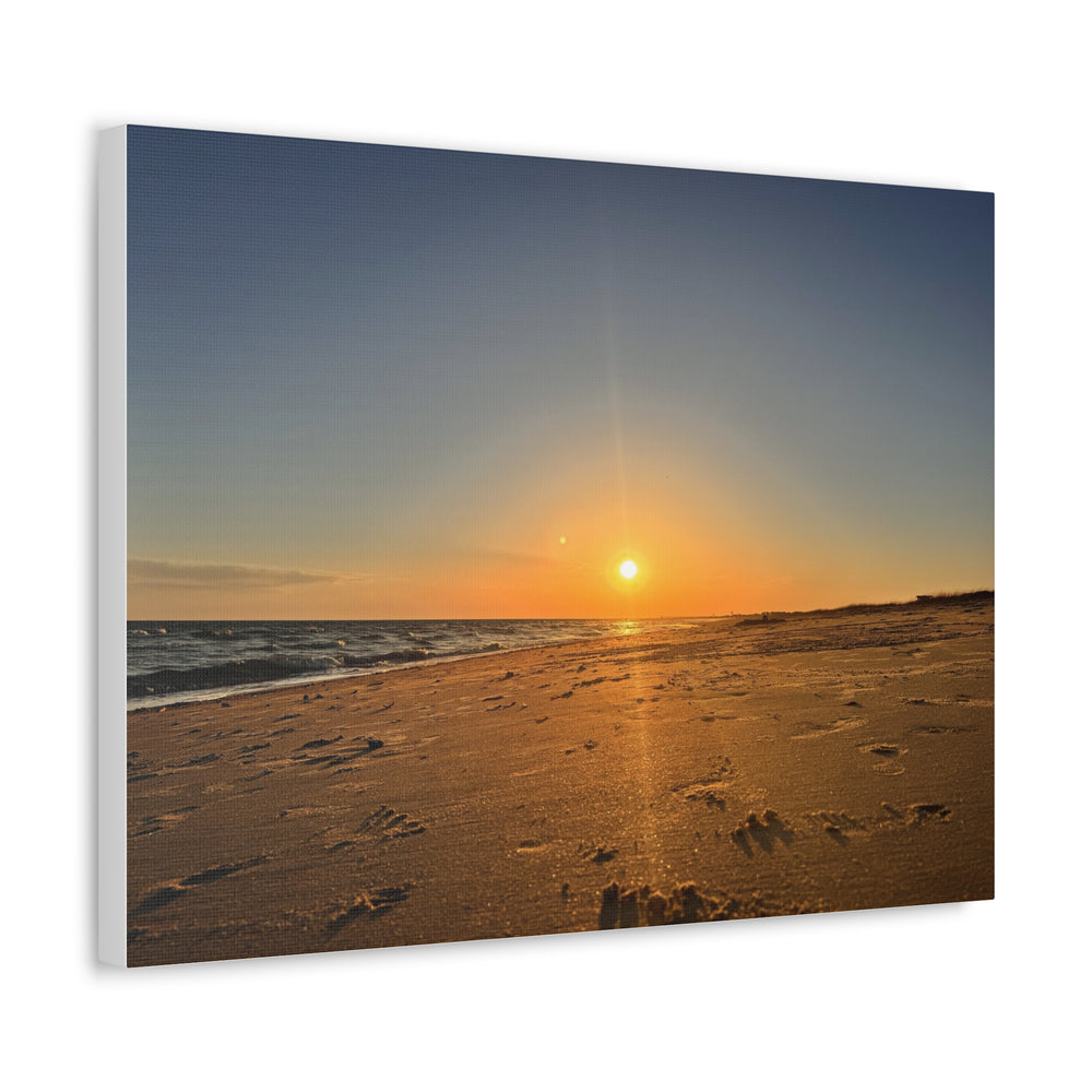 Footprints At Sunset — Stretched Canvas