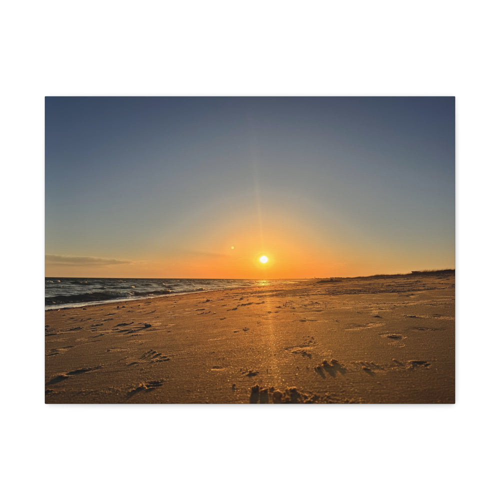 Footprints At Sunset — Stretched Canvas