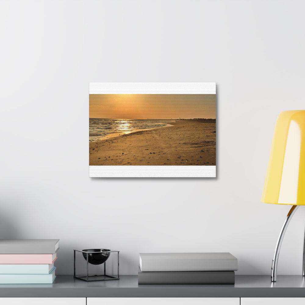 Golden Hour Strand — Stretched Canvas