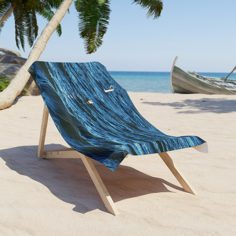 Gulls Over Blue Water — Beach Towel