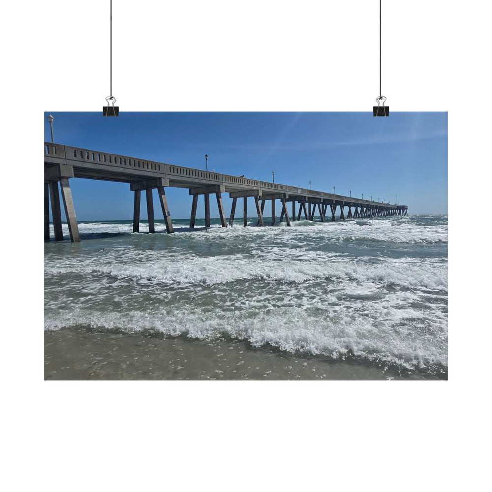Pier In Full Blue — Matte Poster