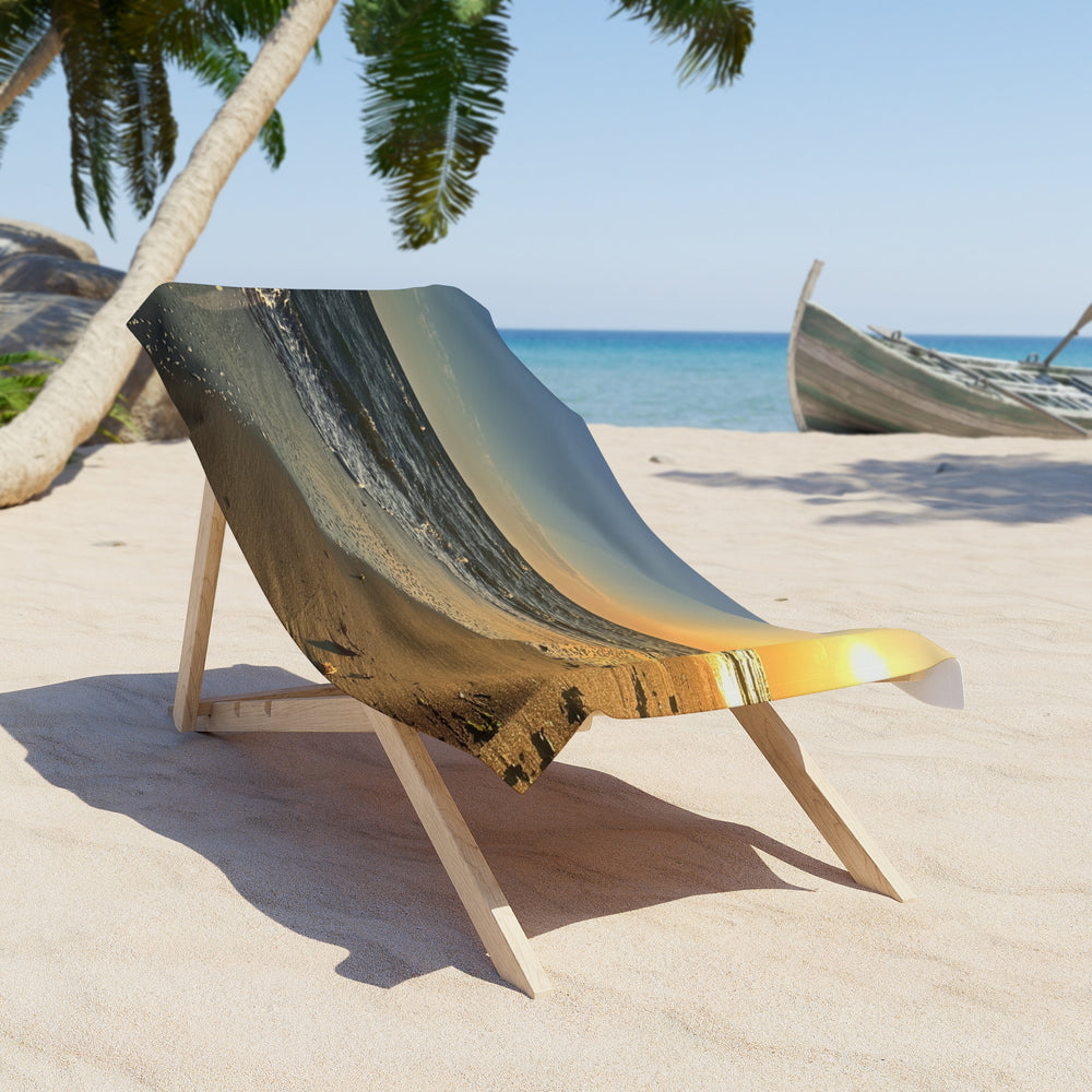 Tide Line At Golden Hour — Beach Towel