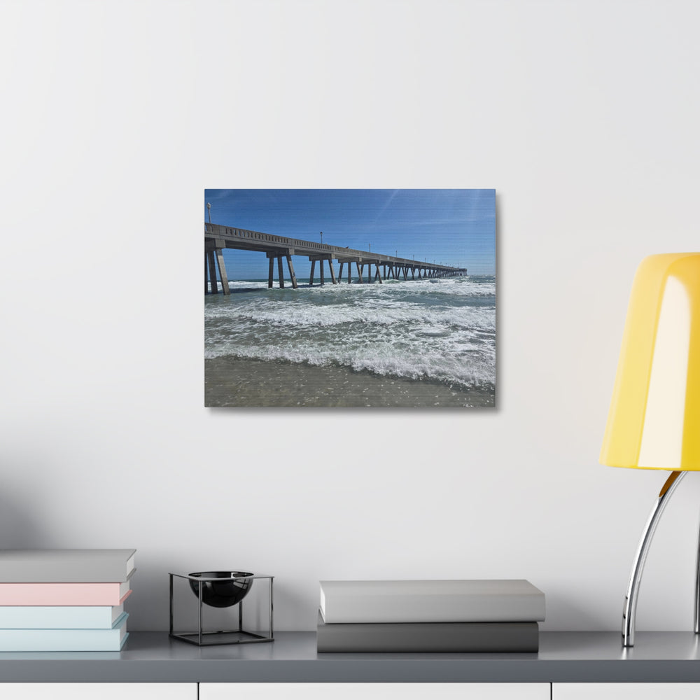Pier In Full Blue — Stretched Canvas