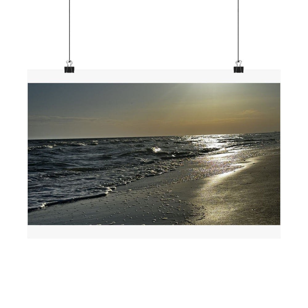 Silver Morning Shoreline — Matte Poster