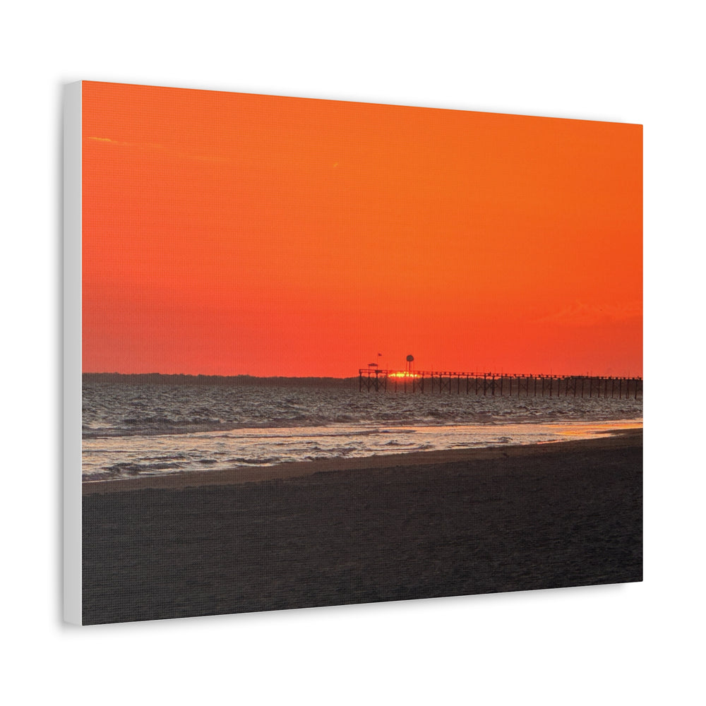 Crimson Pier — Stretched Canvas