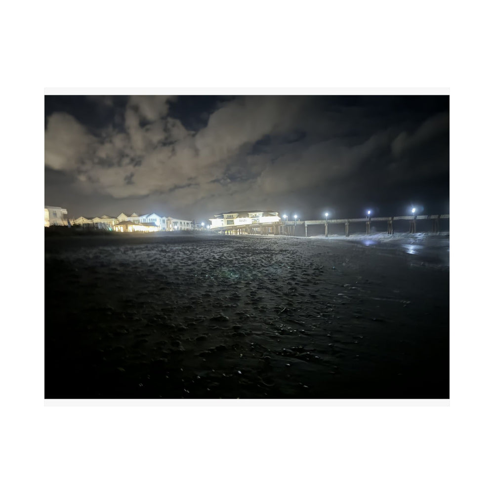 Pier Lights At Night — Matte Poster