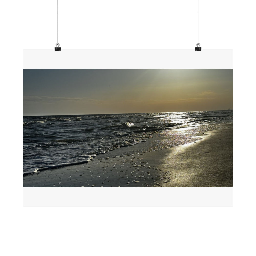 Silver Morning Shoreline — Matte Poster
