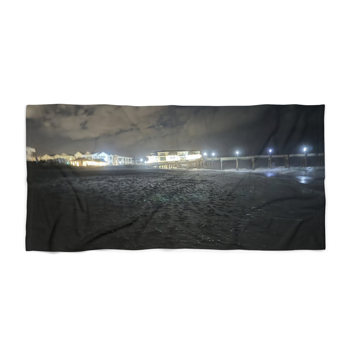 Pier Lights At Night — Beach Towel