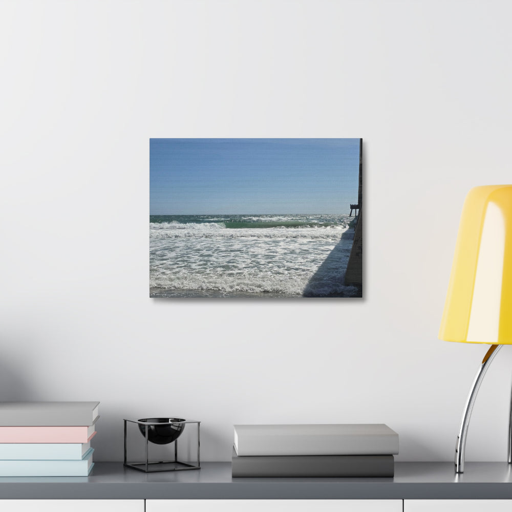 Breaking By The Pier — Stretched Canvas