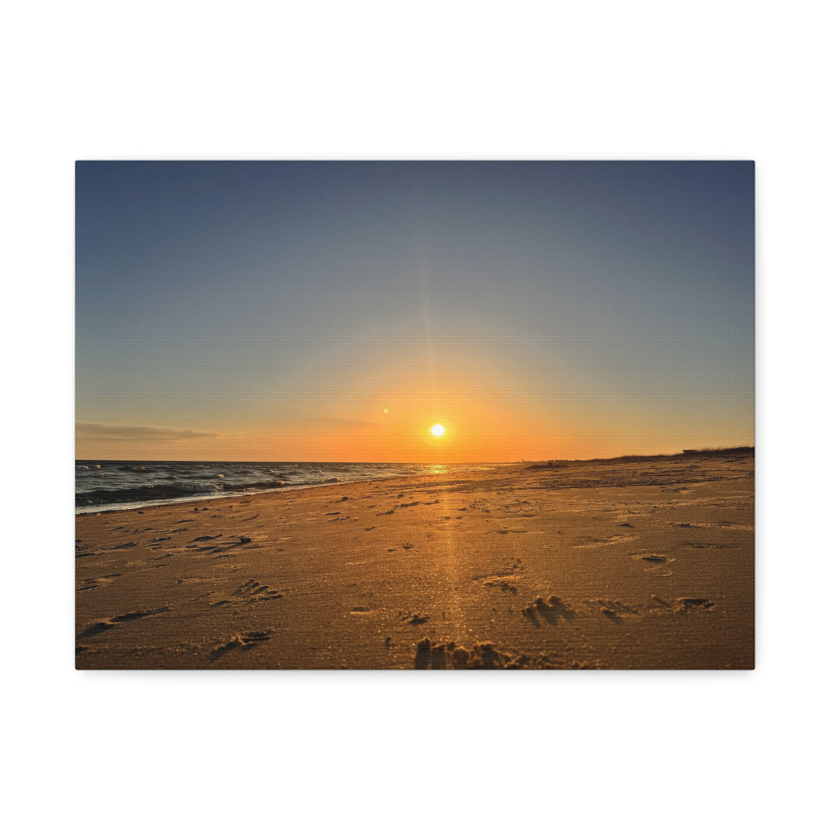 Footprints At Sunset — Stretched Canvas