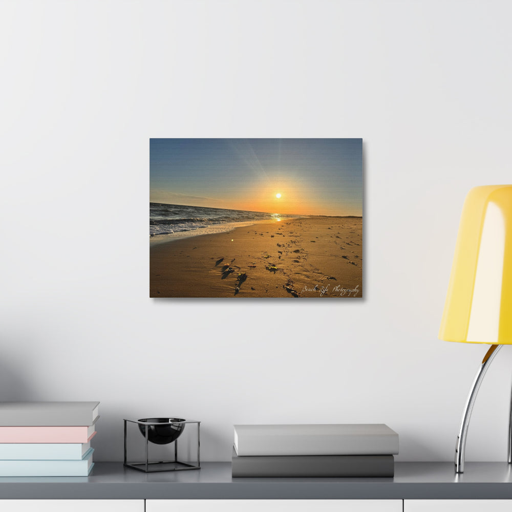 Golden Hour Shoreline — Stretched Canvas
