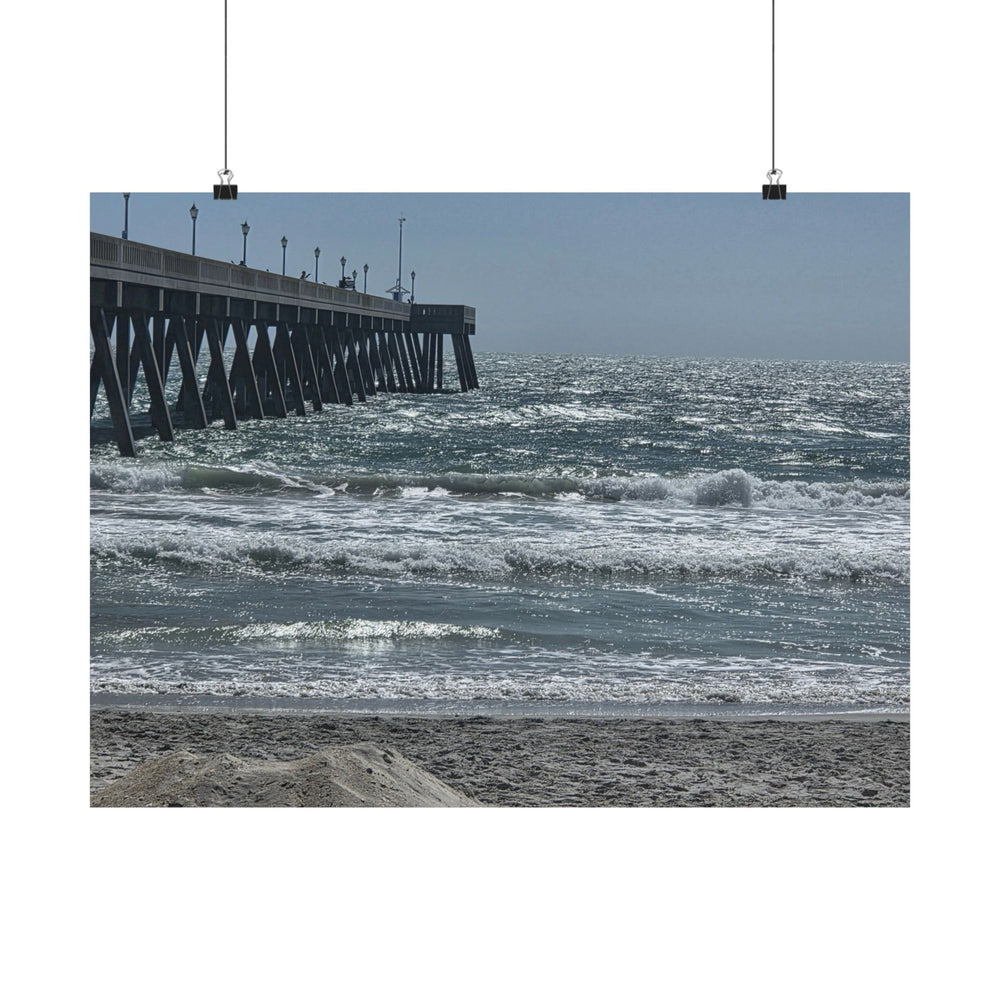 Silver Water Pier — Matte Poster