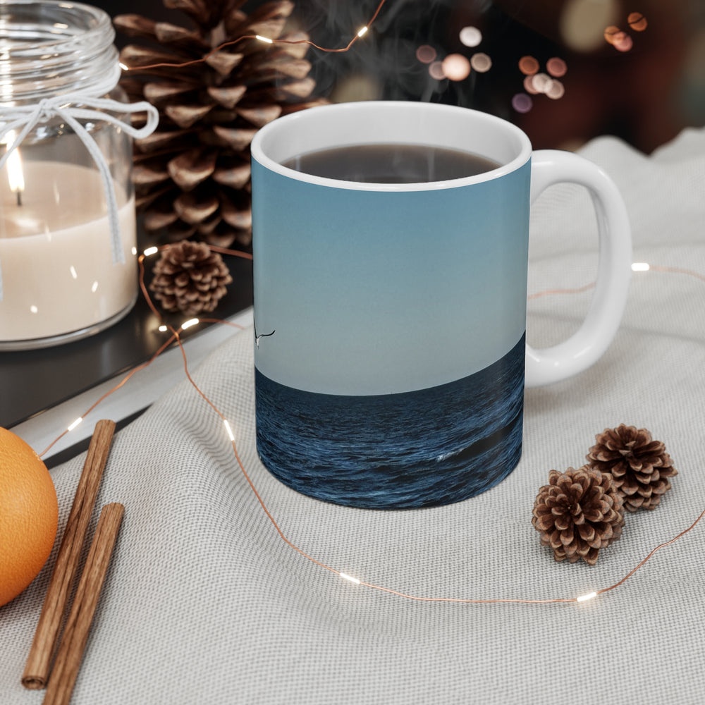 Lone Gull Soaring — 11oz Mug