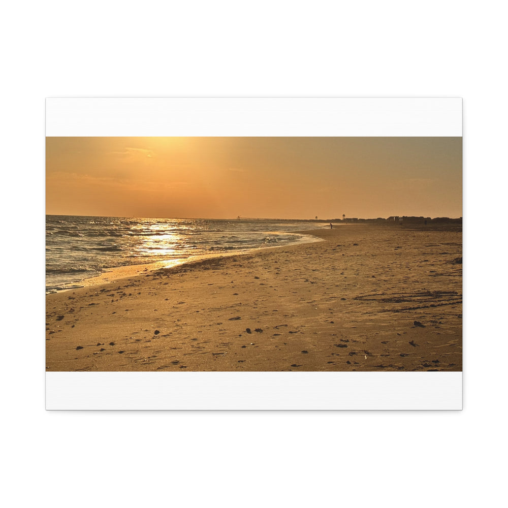 Golden Hour Strand — Stretched Canvas