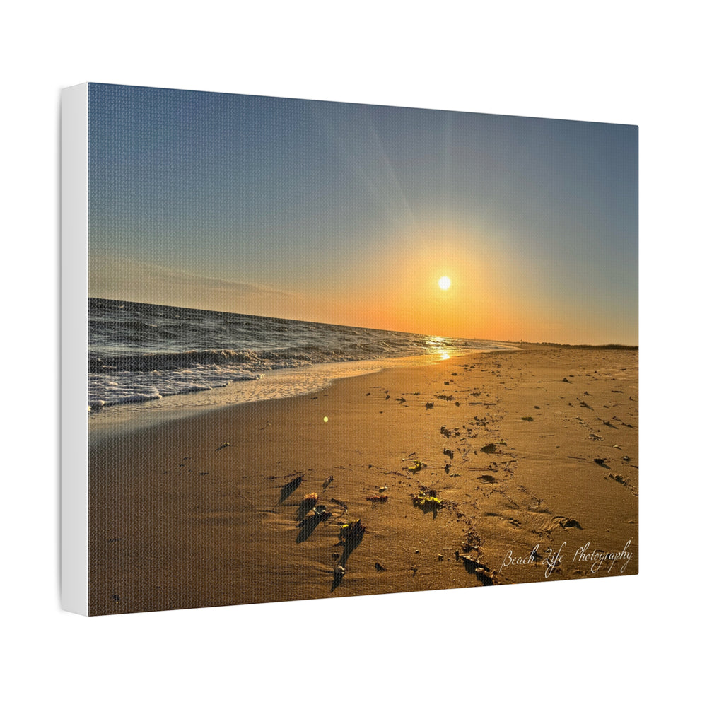 Golden Hour Shoreline — Stretched Canvas