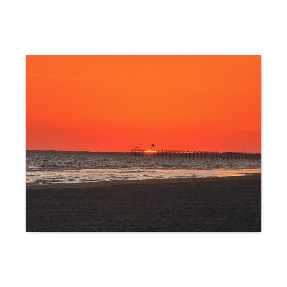 Crimson Pier — Stretched Canvas