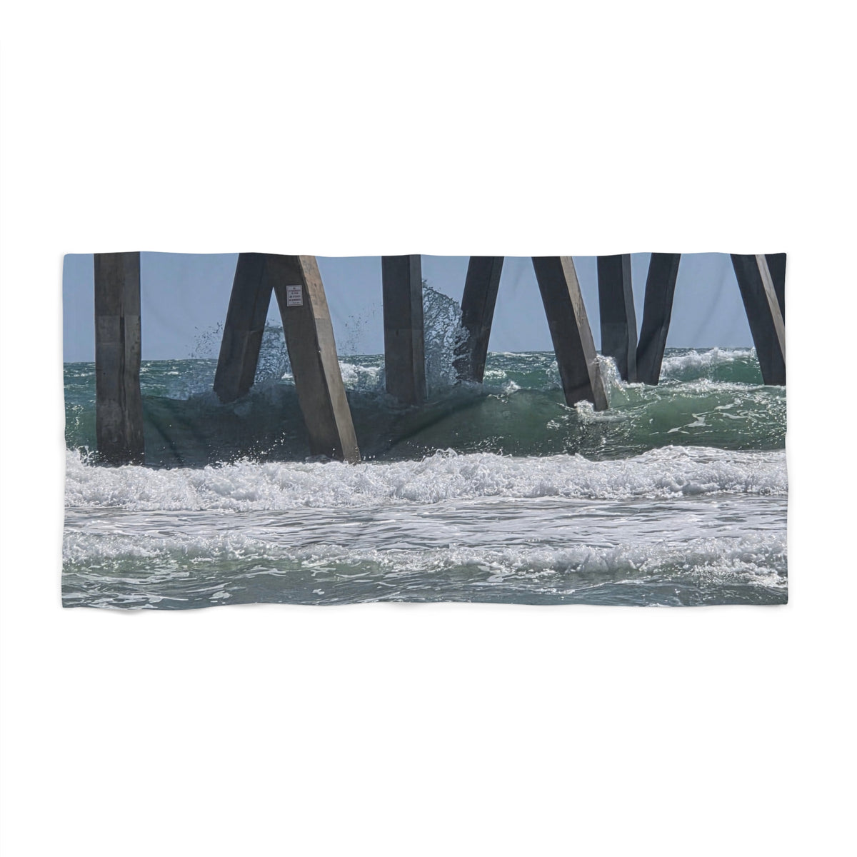 Surge Through The Pilings — Beach Towel