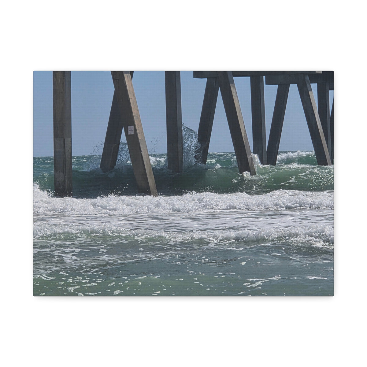 Surge Through The Pilings — Stretched Canvas