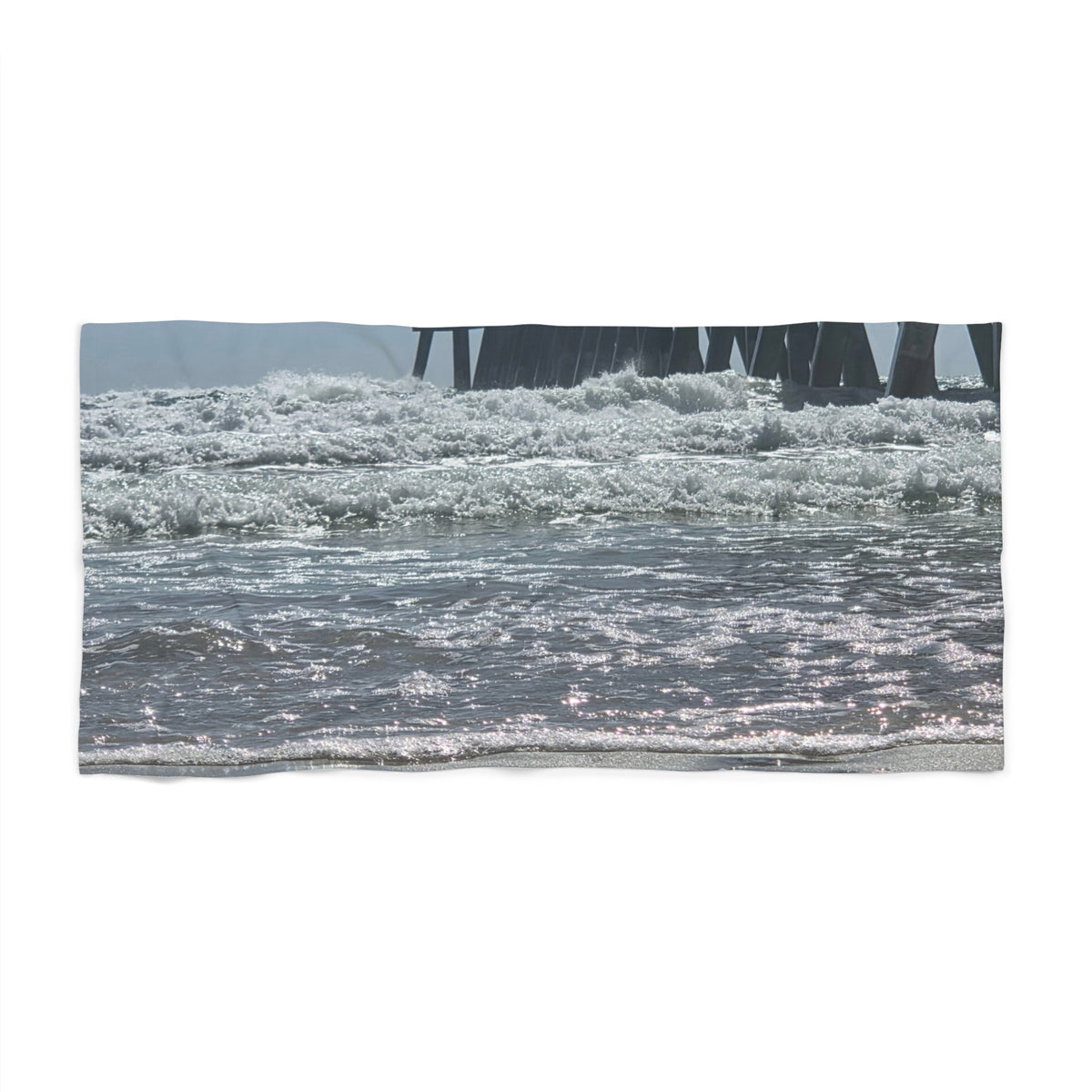 Foam Line To The Pier — Beach Towel