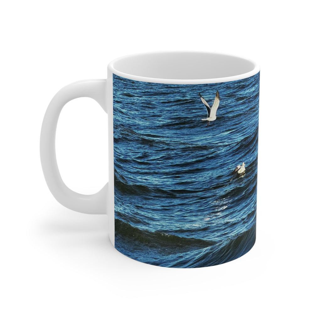 Gulls Over Blue Water — 11oz Mug