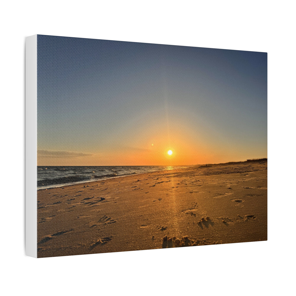 Footprints At Sunset — Stretched Canvas