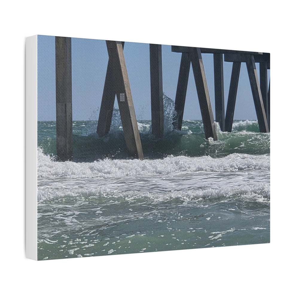 Surge Through The Pilings — Stretched Canvas