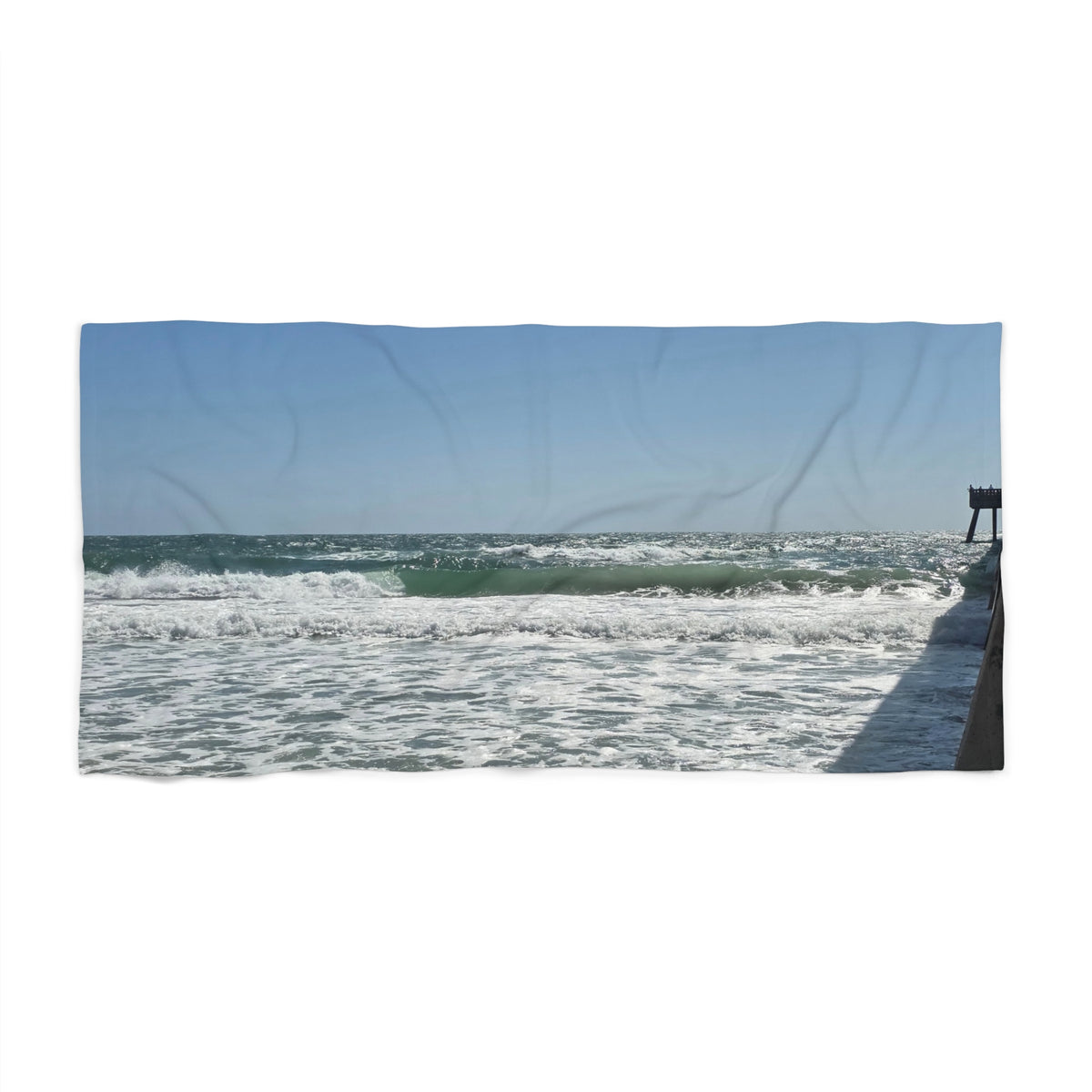 Breaking By The Pier — Beach Towel