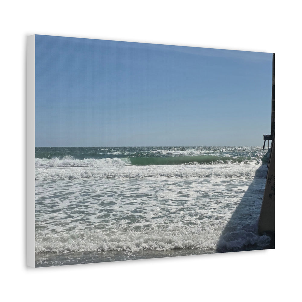 Breaking By The Pier — Stretched Canvas