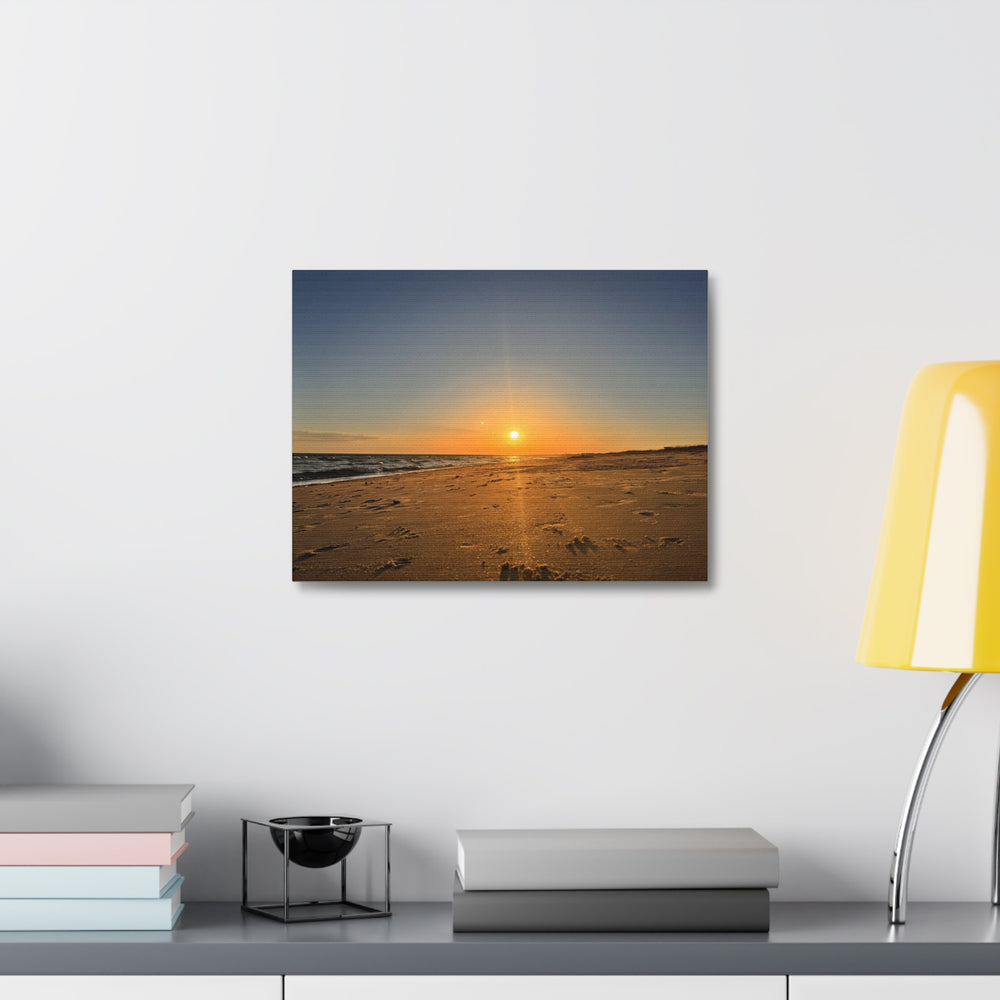 Footprints At Sunset — Stretched Canvas