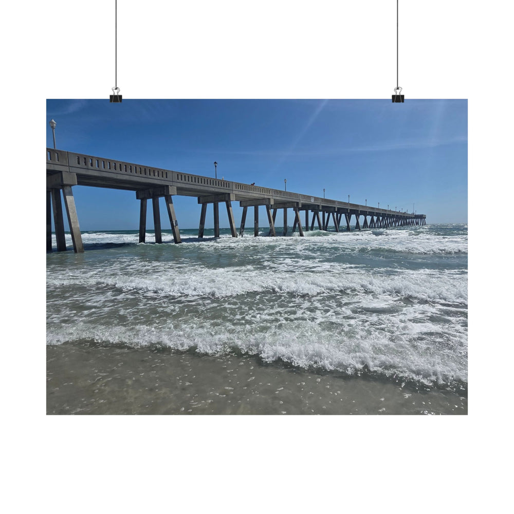 Pier In Full Blue — Matte Poster