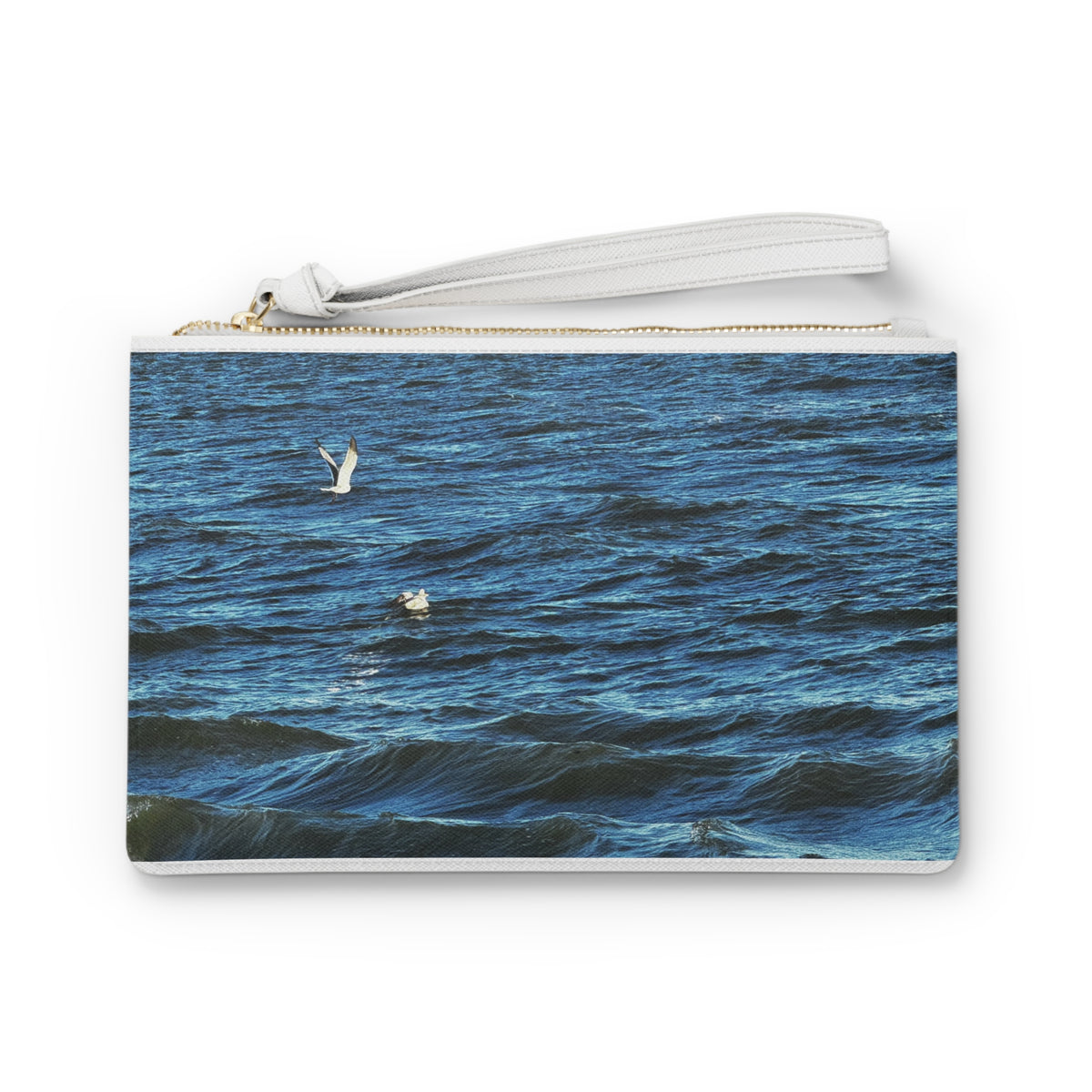 Gulls Over Blue Water — Clutch Bag