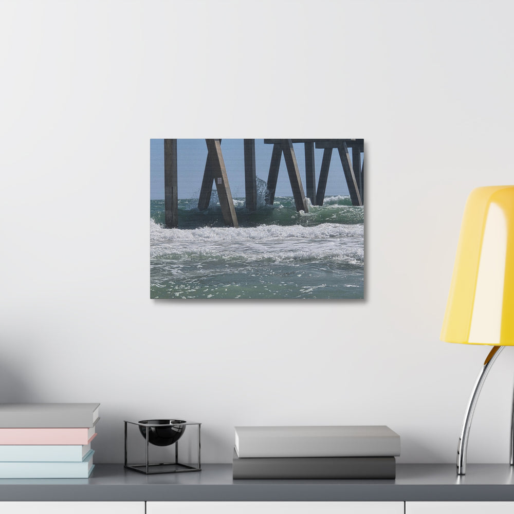 Surge Through The Pilings — Stretched Canvas