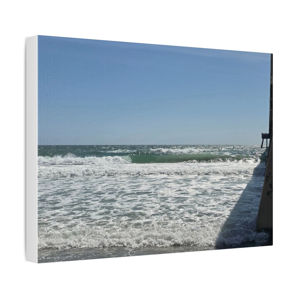 Breaking By The Pier — Stretched Canvas