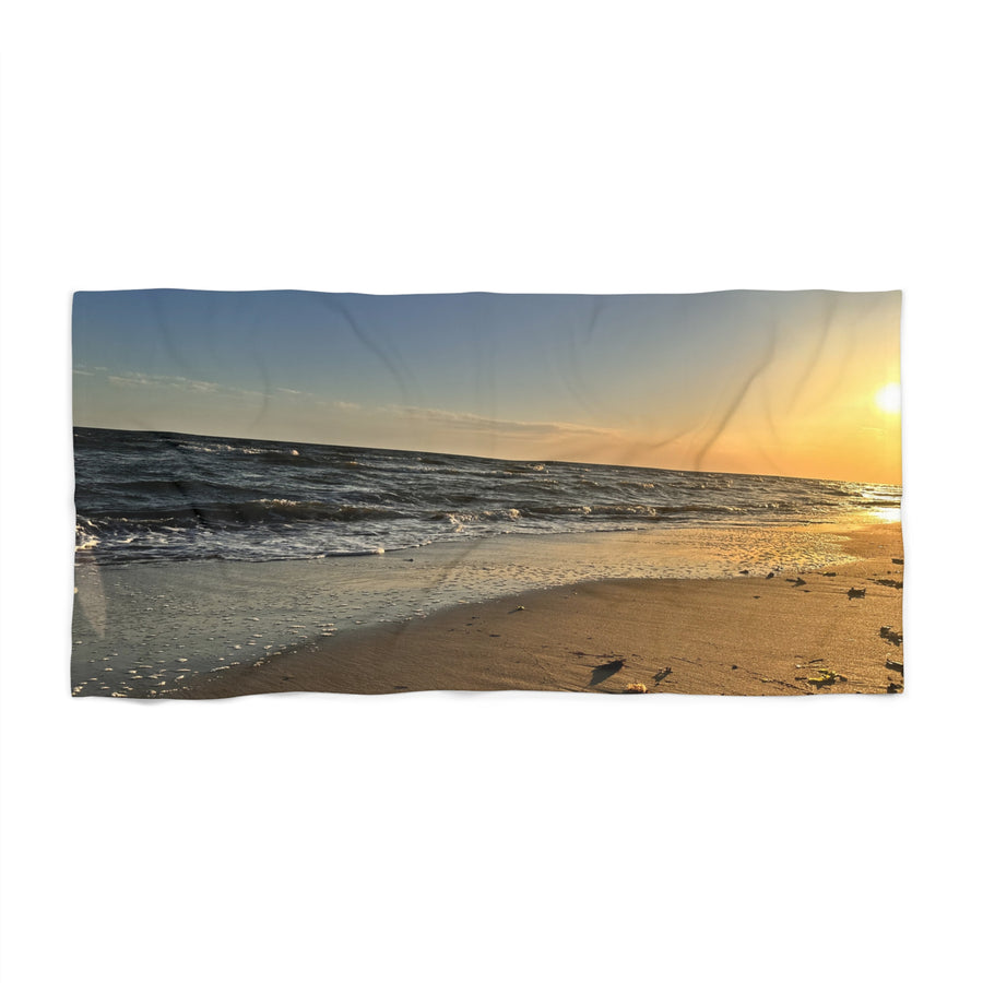 Tide Line At Golden Hour — Beach Towel