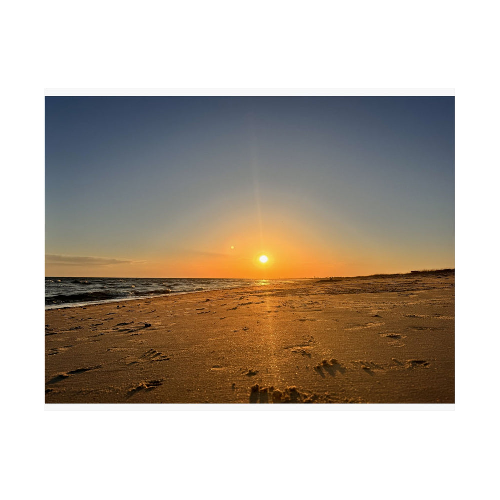 Footprints At Sunset — Matte Poster