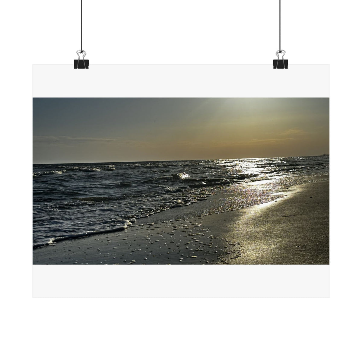 Silver Morning Shoreline — Matte Poster