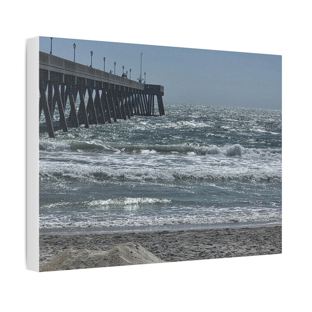 Silver Water Pier — Stretched Canvas