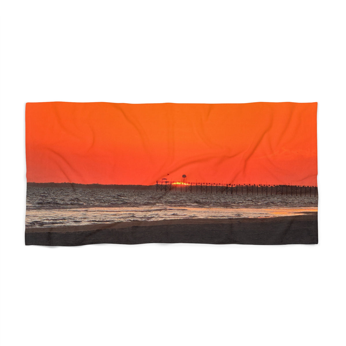 Crimson Pier — Beach Towel
