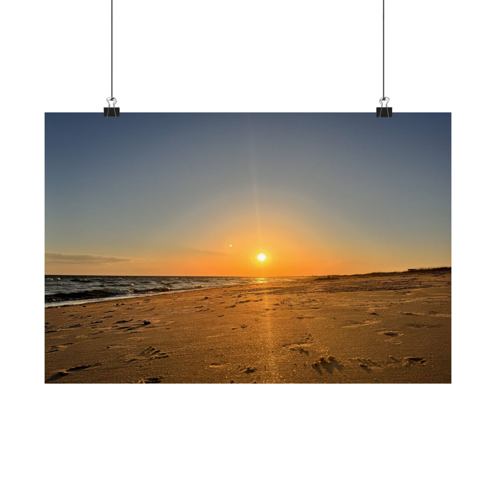 Footprints At Sunset — Matte Poster
