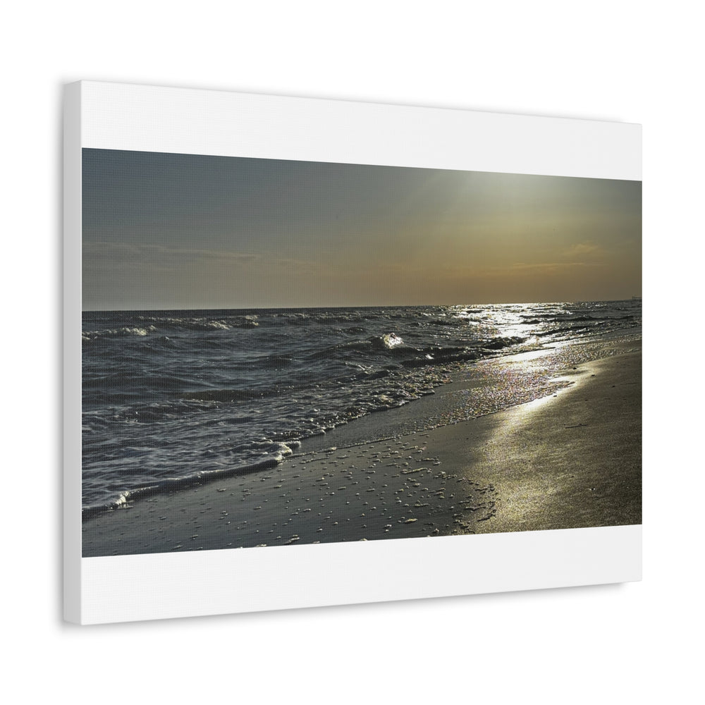 Silver Morning Shoreline — Stretched Canvas
