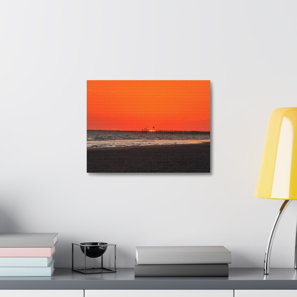 Crimson Pier — Stretched Canvas