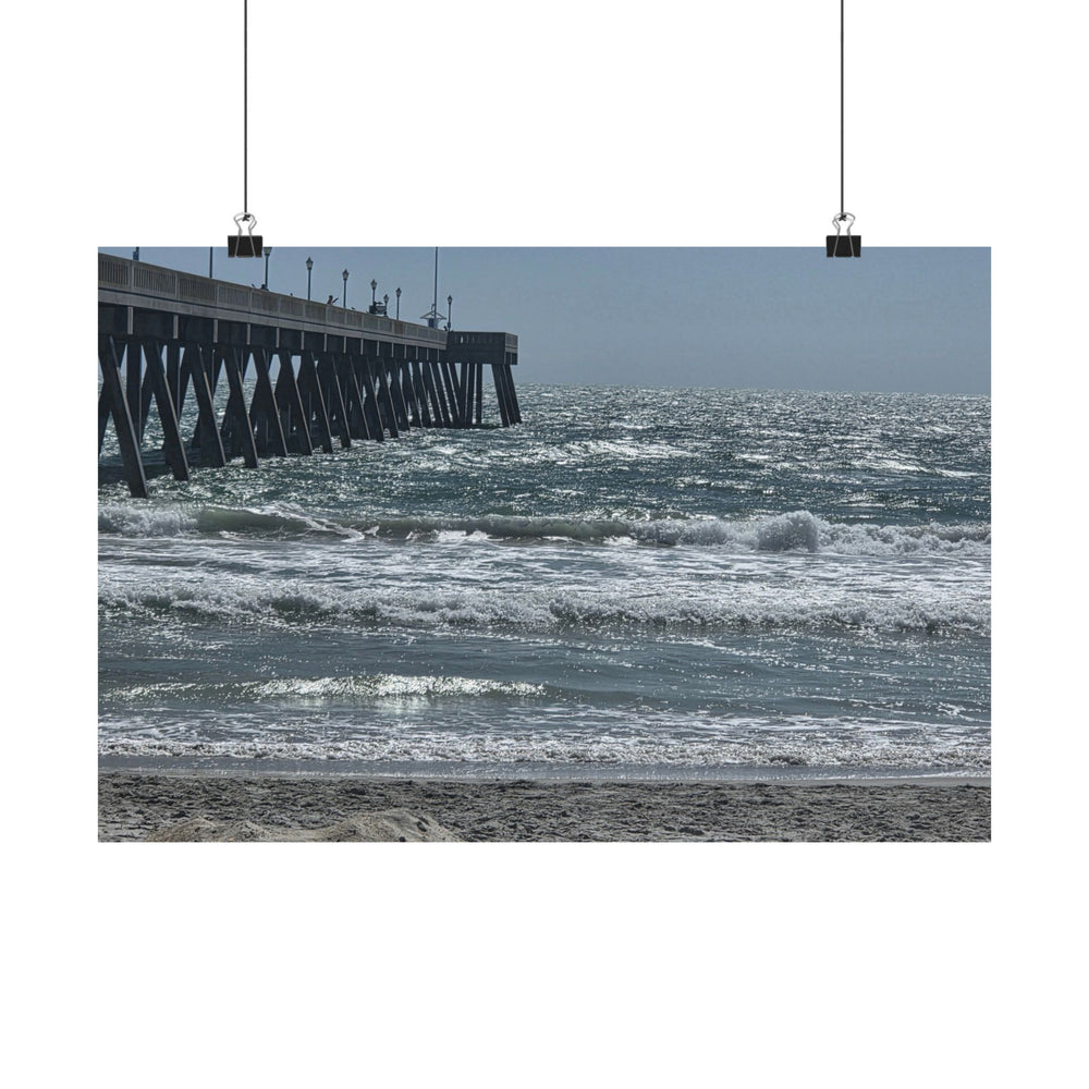 Silver Water Pier — Matte Poster