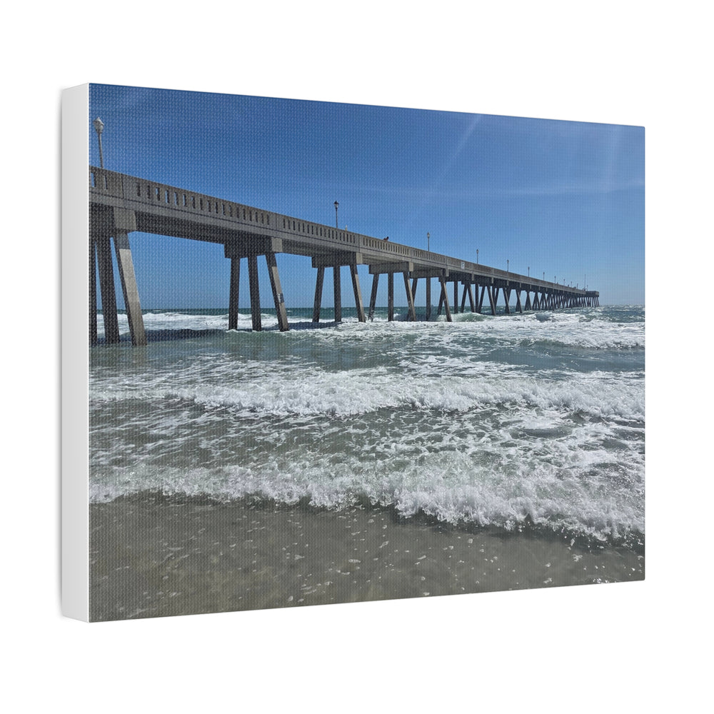 Pier In Full Blue — Stretched Canvas
