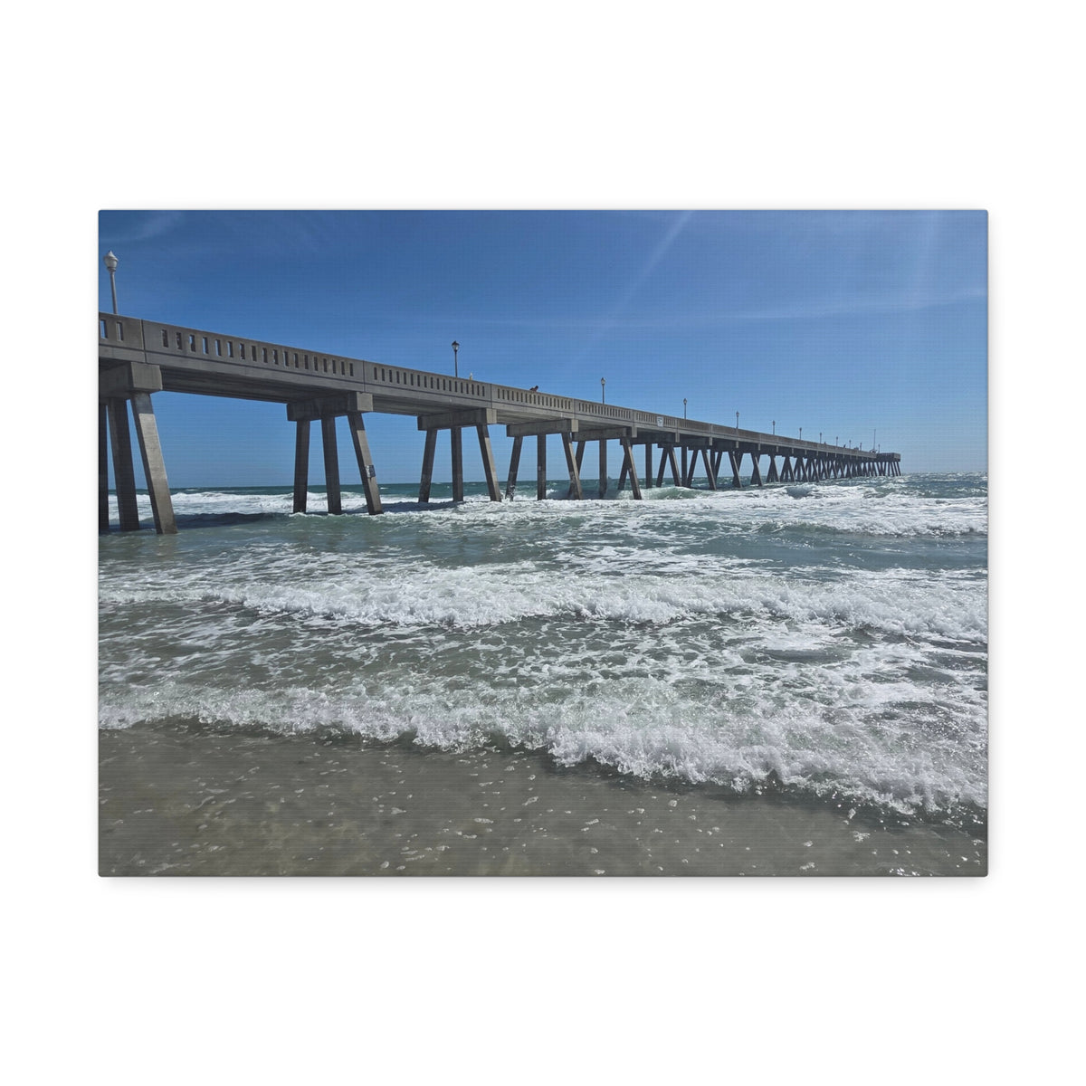 Pier In Full Blue — Stretched Canvas