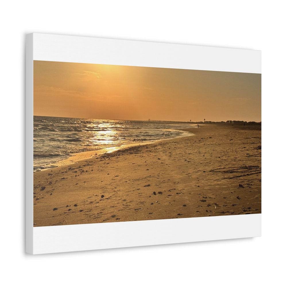 Golden Hour Strand — Stretched Canvas
