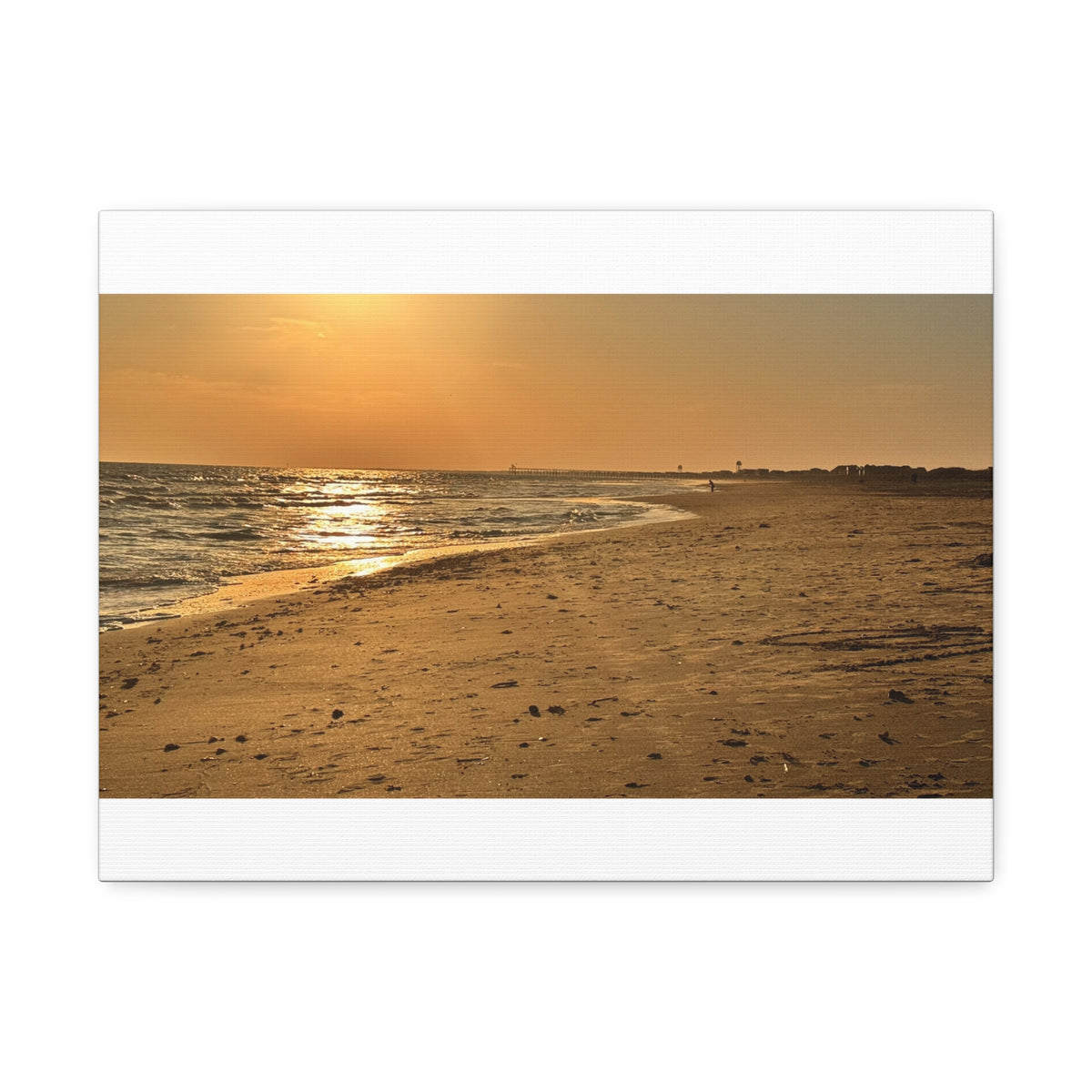 Golden Hour Strand — Stretched Canvas