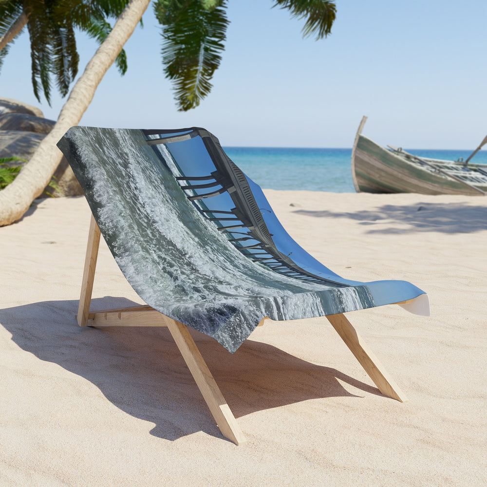 Pier In Full Blue — Beach Towel