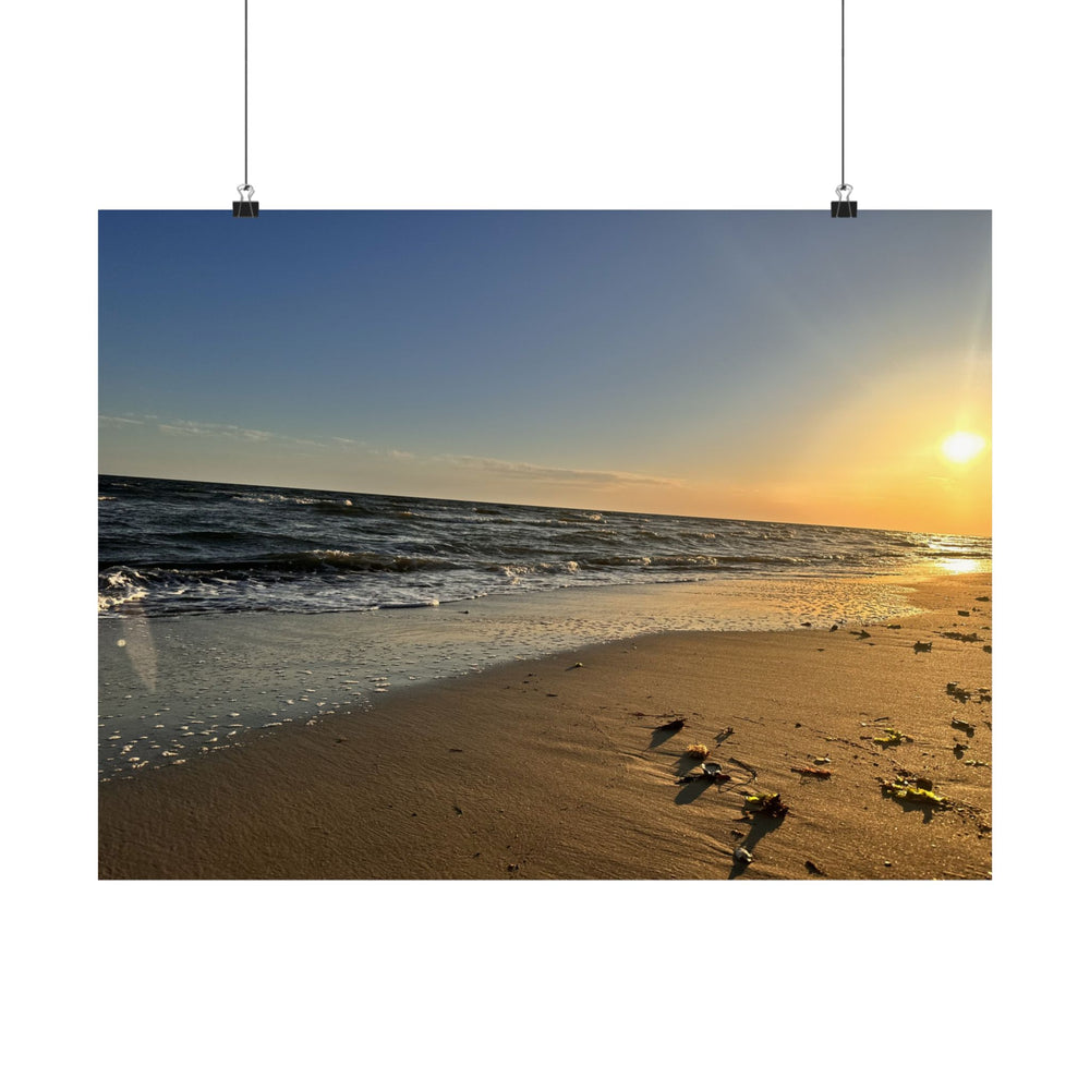 Tide Line At Golden Hour — Matte Poster