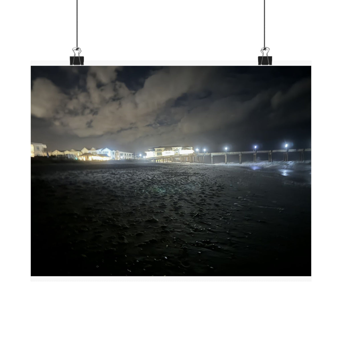 Pier Lights At Night — Matte Poster