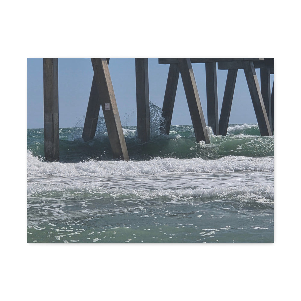 Surge Through The Pilings — Stretched Canvas